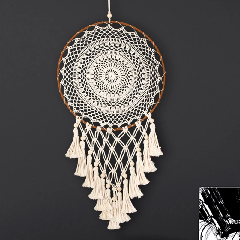 ELEG-Dream Catcher Handmade Hemp Rope Dream Catcher Room Decoration Tassel Dreamcatchers Wall Hanging Decor Kids Gift