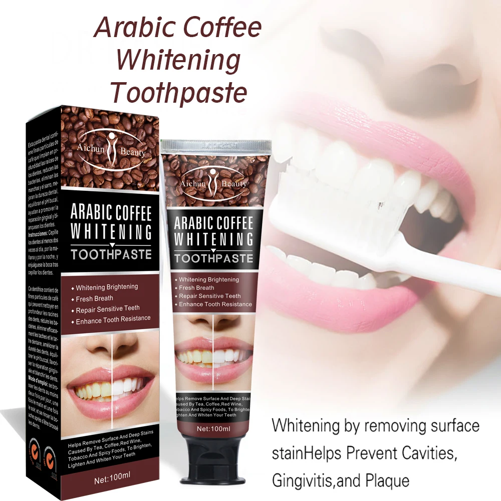 

Aichun Toothpaste Whitening Teeth Stain Removal Whitening Arabic Coffee Toothpaste Anti-sensitive Bright Teeth Fresh 100ml