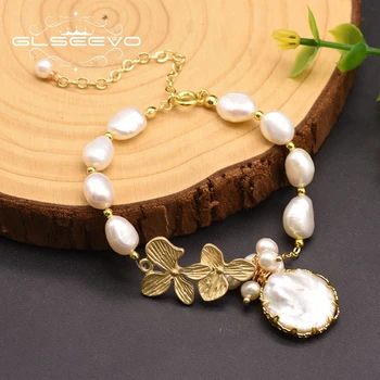 

GLSEEVO Fresh Baroque Pearls Bohemia Bracelets For Women Lovers Gifts Girls Birthday Adujstable Jewellery Original Design GB0184