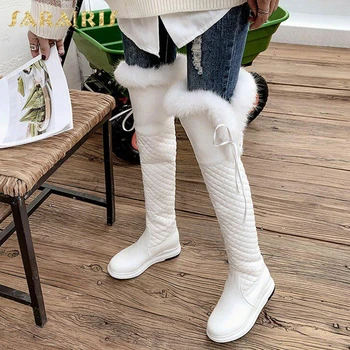 

Sarairis Fashion New Hot Big Size 43 Add Fur Warm Winter Boots Woman Shoes Platform Comfy Slip-On Over-the-Knee Boots Female