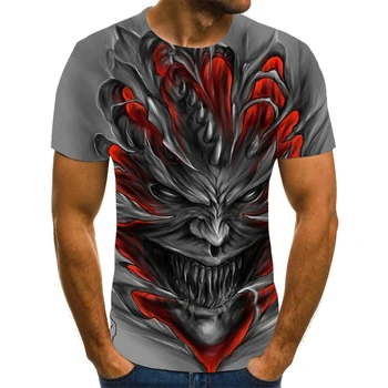 

2020 Men's Horror T-shirt Fashion Summer Men's Short Sleeve T-shirt Casual 3D Zombie Print Rock T-shirt for Men Full Print