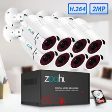 Zoohi AHD система видеонаблюдения 1080P система видеонаблюдения 8CH cctv камера система безопасности комплект наружная камера безопасности IP66