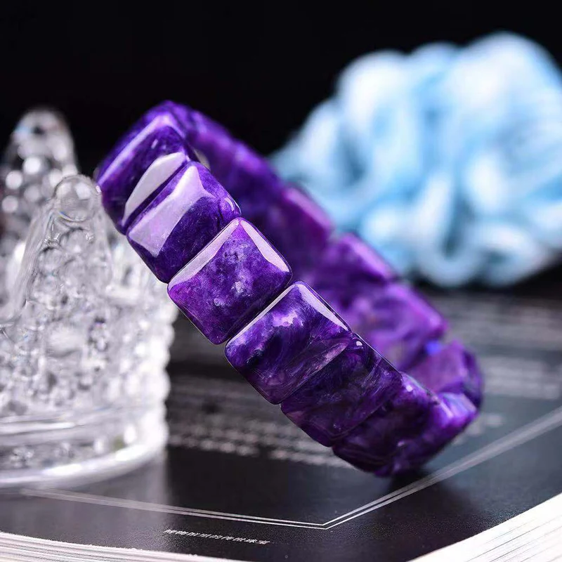 VANTJ элегантный Природный чароит браслет Fine Jewelry Banglr для женщин и леди свадьба Engagment вечерние подарочная коробка
