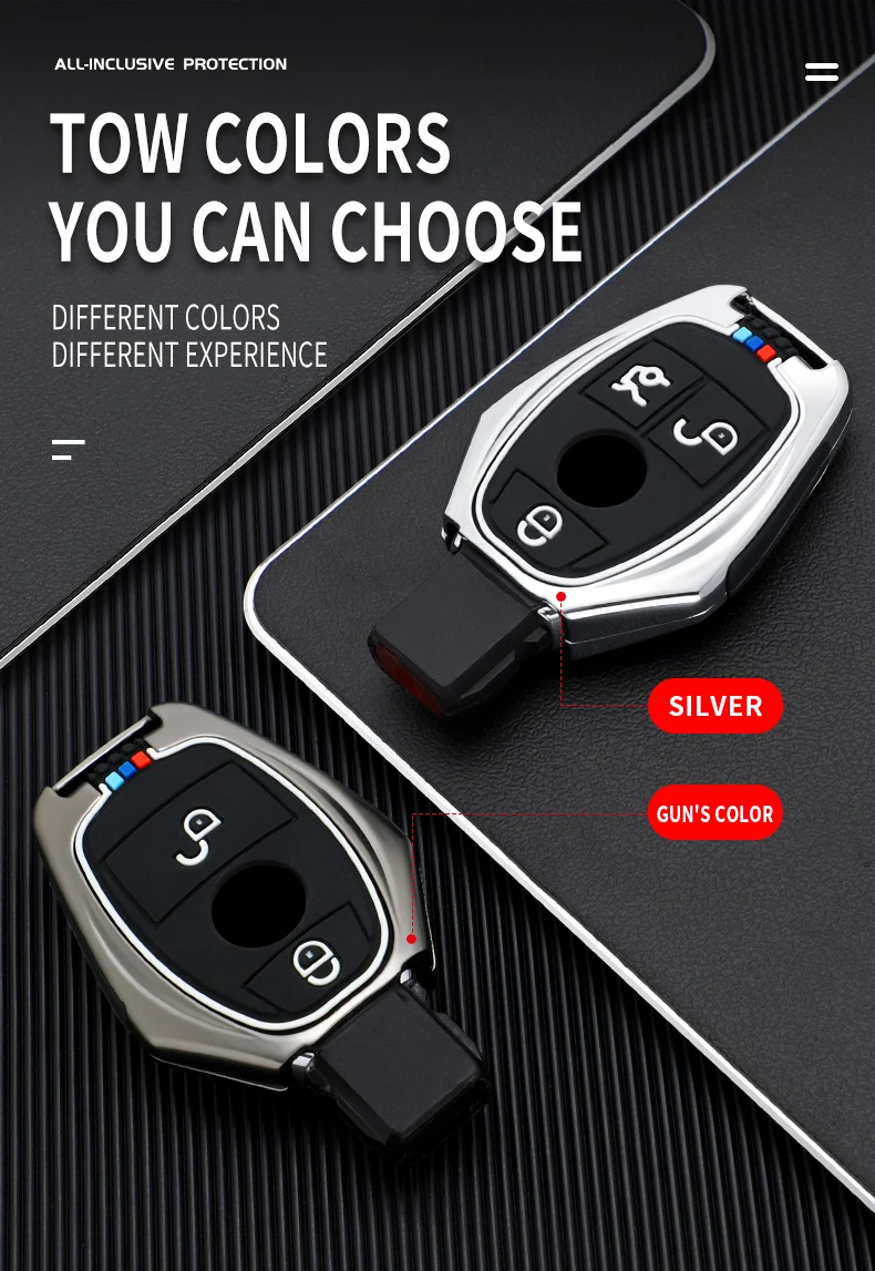 Custodia per chiave A distanza per auto in lega di zinco Shell Fob per Mercedes Benz A B C R classe G GLK GLA CLA W204 W251 W463 W176 accessori - Hb5e69cef0bfa44aaad1f249dcfe30c36C