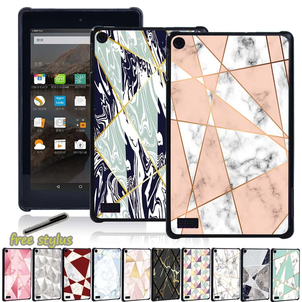 

Tablet Case for Amazon Fire 7(5th/7th/9th Gen)/HD 8(6th/7th/8th Gen)/HD 10(5th/7th/9th Gen) - Shockproof Shape Back Case + Pen