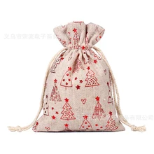 Сумка на шнурке, Красная рождественская елка, гроздья, модная женская сумка с принтом, для путешествий, Маленькая мужская повседневная сумка, унисекс, на шнурке, хлопок, маленькая, Новинка