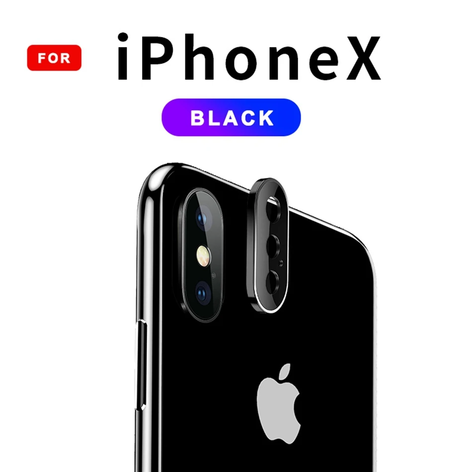 Закаленное стекло на iPhone 11 Pro X XS Max стеклянный объектив камеры протектор экрана для Apple iPhone11 Pro Max Защитная стеклянная пленка - Цвет: IP X Black