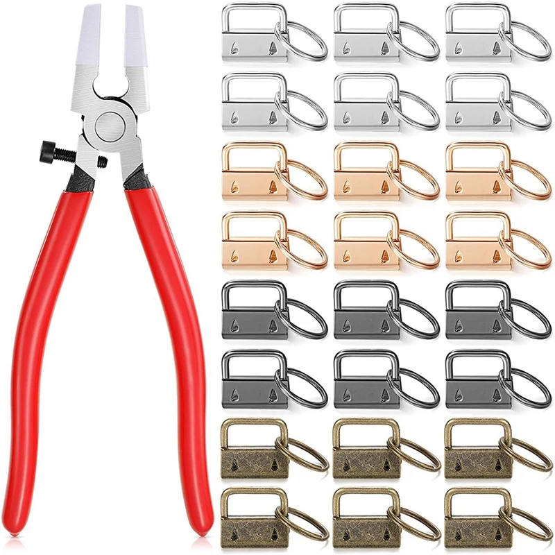 Keychain Hardware for Wristlet Keychain, Key Lanyard Making Hardware Supply Key Fob Hardware