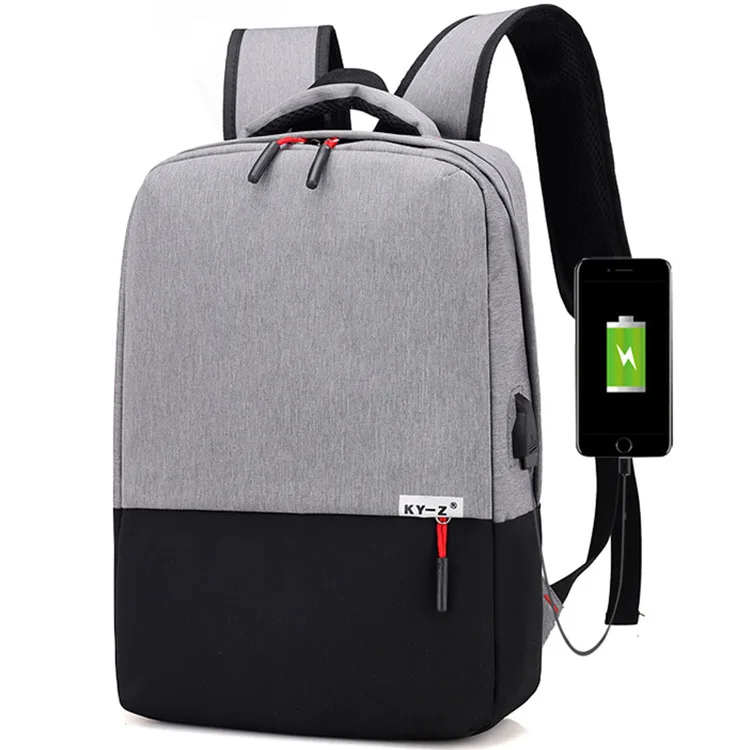 

New Style Joint Couples Large-capacity Backpack USB Portable Charging Multi-functional Solid Color Oxford Cloth Backpack