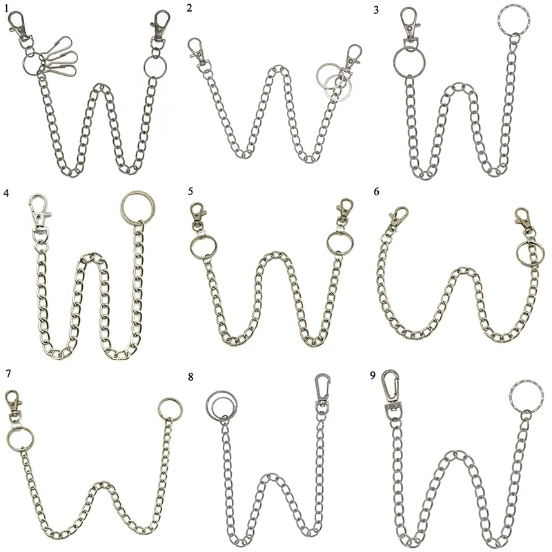 

Rock Punk Hook Trousers Pant Waist Link Belt Chain Metal Wallet Silver Chain Fashion Men And Women Waist Jewelry