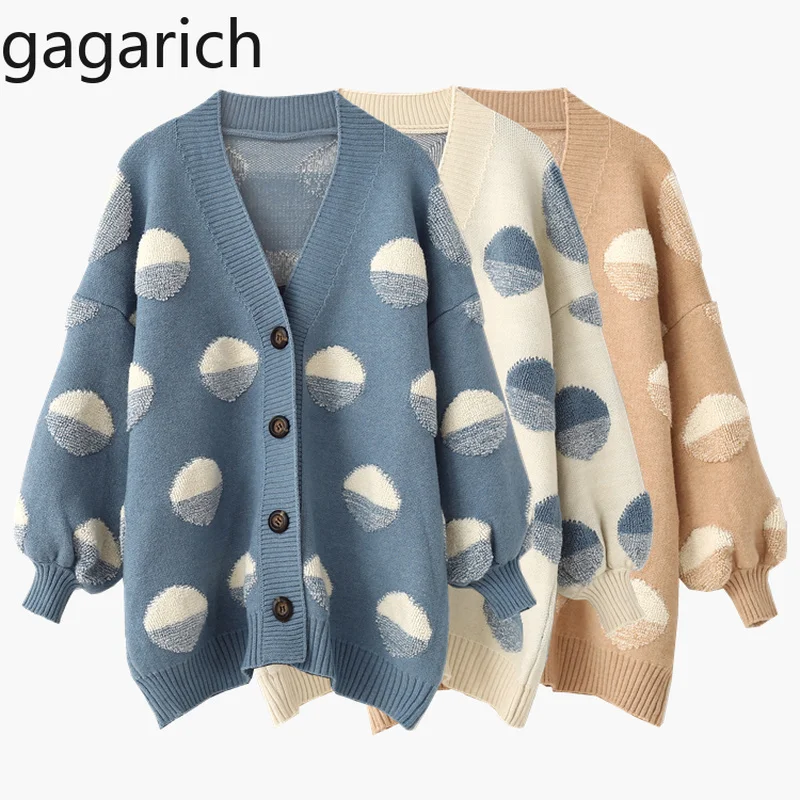 Gagarich, Женский вязаный кардиган,, топ, свободный, длинный рукав, новинка, длина миди, милый свитер, осенний, толстый свитер