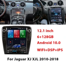 Radio Multimedia con GPS para coche, Radio con reproductor de vídeo estéreo, MP3, Tesla, pantalla de 12,1 pulgadas, Android 10,0, NAVI, Para Jaguar XJ, XJL