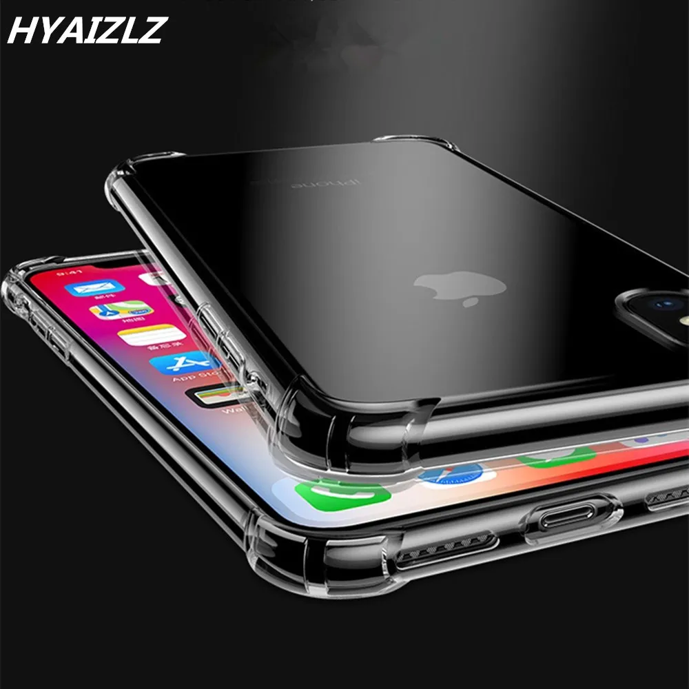 

Transparent Airbag Shockproof Phone Case for iPhone 11 Pro Max XS XR X 7 8 Plus SE 2020 Slim Fit Soft TPU Clear Anti-knock Cover