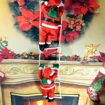 

New Fashion Baby Kids Novelty Toys Christmas Santa Claus Dolls Climbing On Rope Ladder Outdoor Xmas Trees Hanging Decor