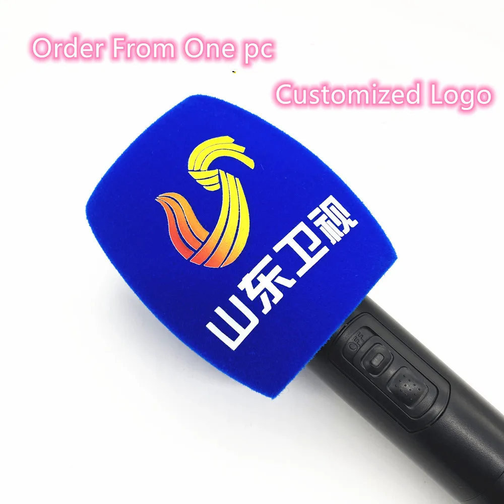Reunindo esponja impressão capas, personalizado Mic pára-brisas