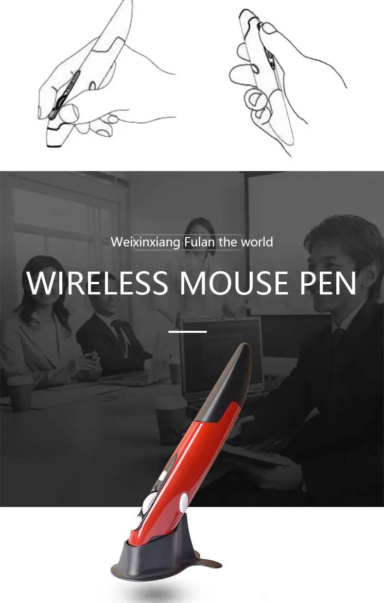 2022 New 2.4G Wireless Mouse Pen Personality Creative Vertical Pen-Shaped Stylus Battery Mouse Suitable For PC And Laptop Mice pc mouse