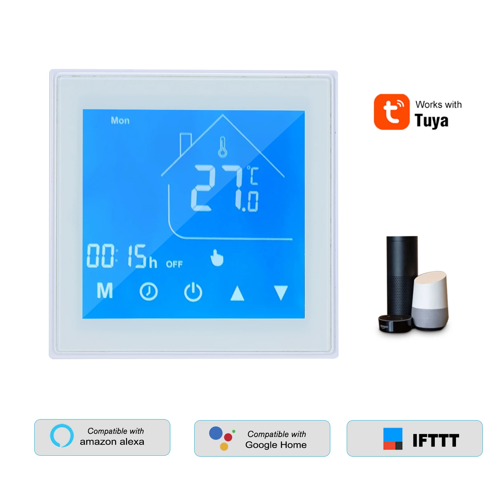 WiFi Smart Thermostat Temperature Controller Week Programmable for Electric Underfloor  Heating Tuya for Alexa Google APP Control - AliExpress