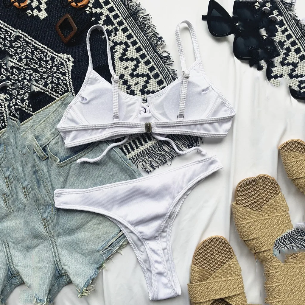 Комплект бикини пуш ап купальник пляжный купальный костюм сексуальное