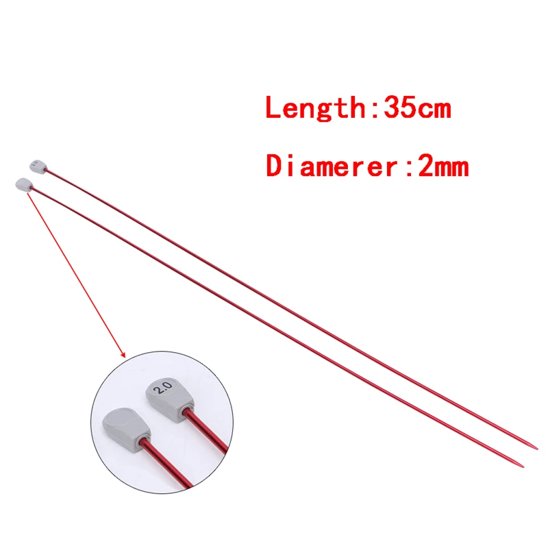 

2Pcs 35cm Single Poin Knitting Needles Pins Straight Aluminum DIY Weaving Tool
