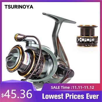 LOW PRICE ❤️ TSURINOYA 2 Spool Spinning Fishing Reel JAGUAR 1000 2000 3000 9+1BB 6KG Max Carbon Drag Carp Saltwater Reel Bass Pike Wheel - discount item 27% OFF Sports & Entertainment
