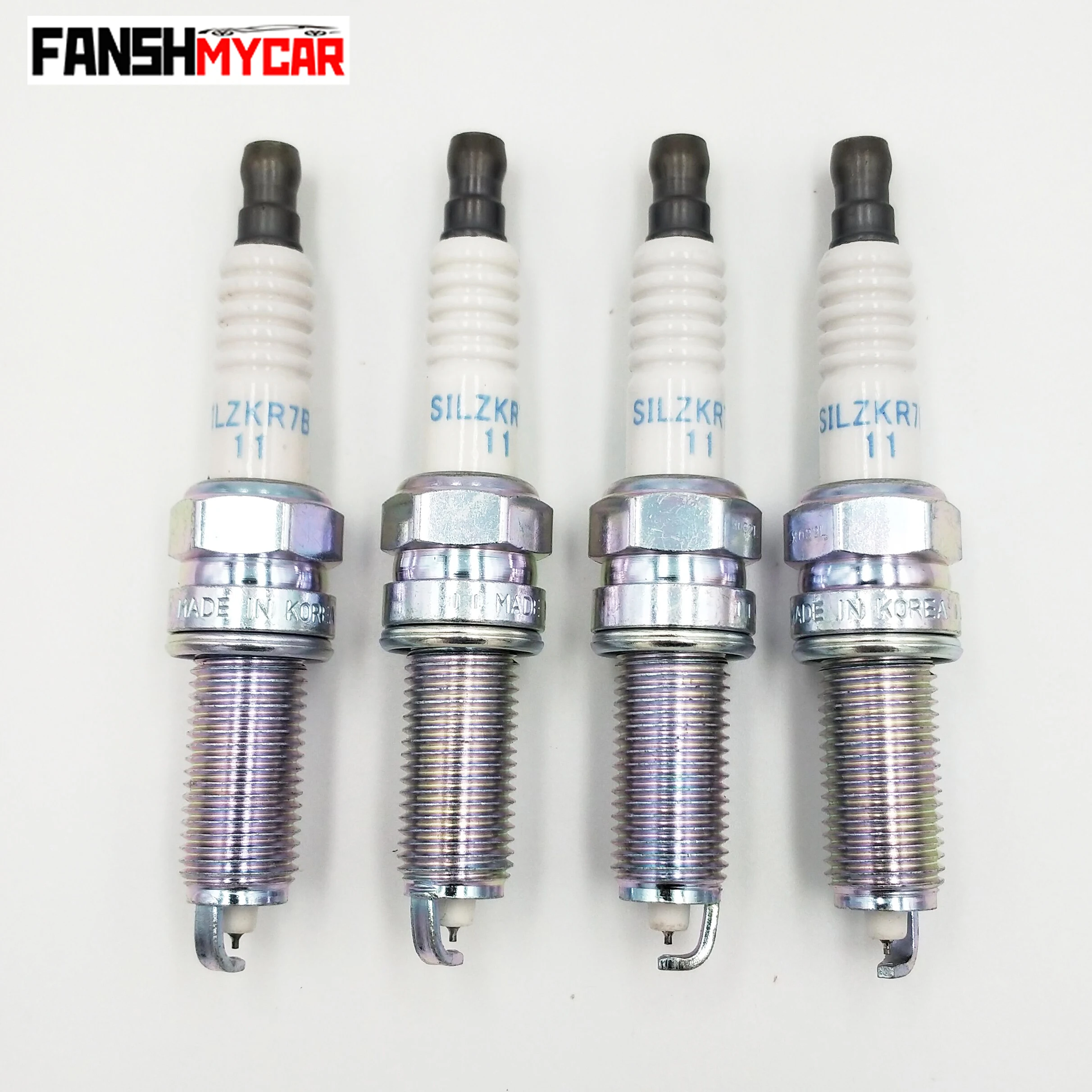 

Set 4pcs Car Iridium Spark Plug SILZKR7B11 SILZKR7B-11 9723 18846-11070 for Hyundai Genesis i40 Kia Carens Optima