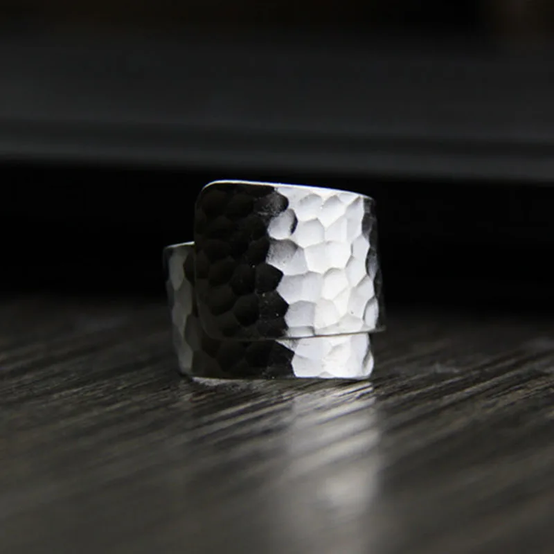 925 Sterling Silver Серебро 925 ювелирные изделия тайские сделанные вручную серебряные украшения Открытие Кольцо мужское чистое серебро кольцо в стиле ретро вечерние ювелирные изделия Ширина 17,50 wt052 - Цвет камня: 925 Sterling Silver