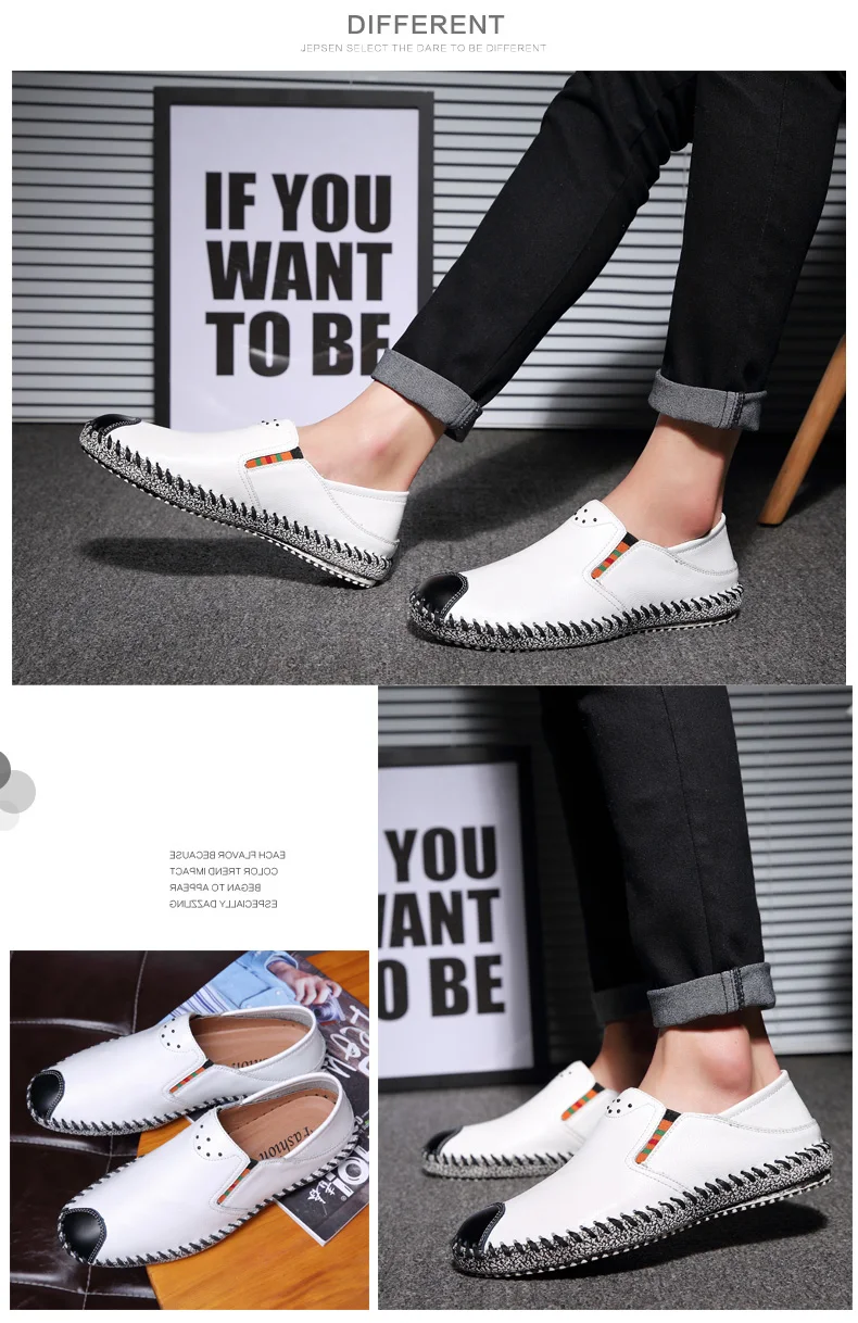 Vogue Fashion Comfortable Loafers Shoes Men Genuine Leather Shoes Nice New Ternd Soft Bottom High Quality Driving Shoes Adult