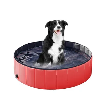 

Red Foldable Hard Plastic Large Capacity Easy Carry Baby Dog Pet Bath Swimming Pool Bathing Pool For Kids Pets Dogs Cats