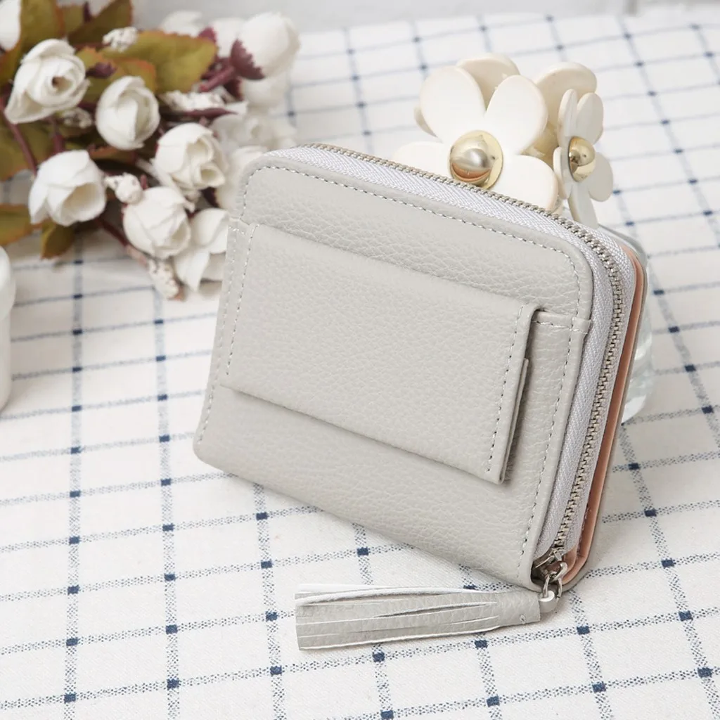 Women’ s Fashion Trend Solid Color Long Fringed Leather Card Wallet women portefeuille femme monederos para mujer new carteira