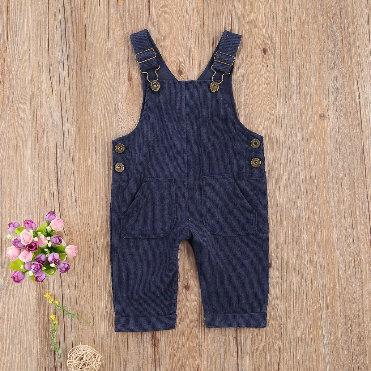 Toddler Baby Boys Suspender Pants Overalls Solid Color Corduroy Pocket Trousers Casual Loose Toddler Bib Pants Baby Clothing