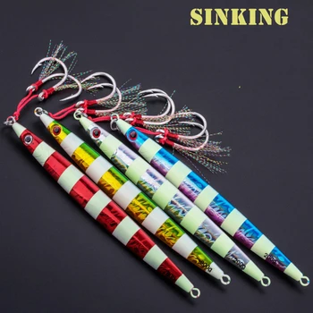 

1Pcs Speed Sink Iron Plate Cone Fishing Lure Hook Noctilucent Offshore Angling Spanish