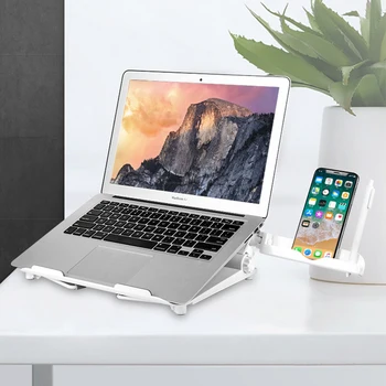 

Adjustable Laptop Stand For Macbook Pro Air iPad Foldable Support Notebook Cooling Pad Bracket Base Desk With Phone Holder