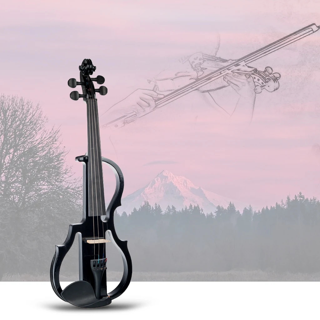 

4/4 Full Size Acoustic Violin,Solidwood With Hard Case, Bow And Rosin Black