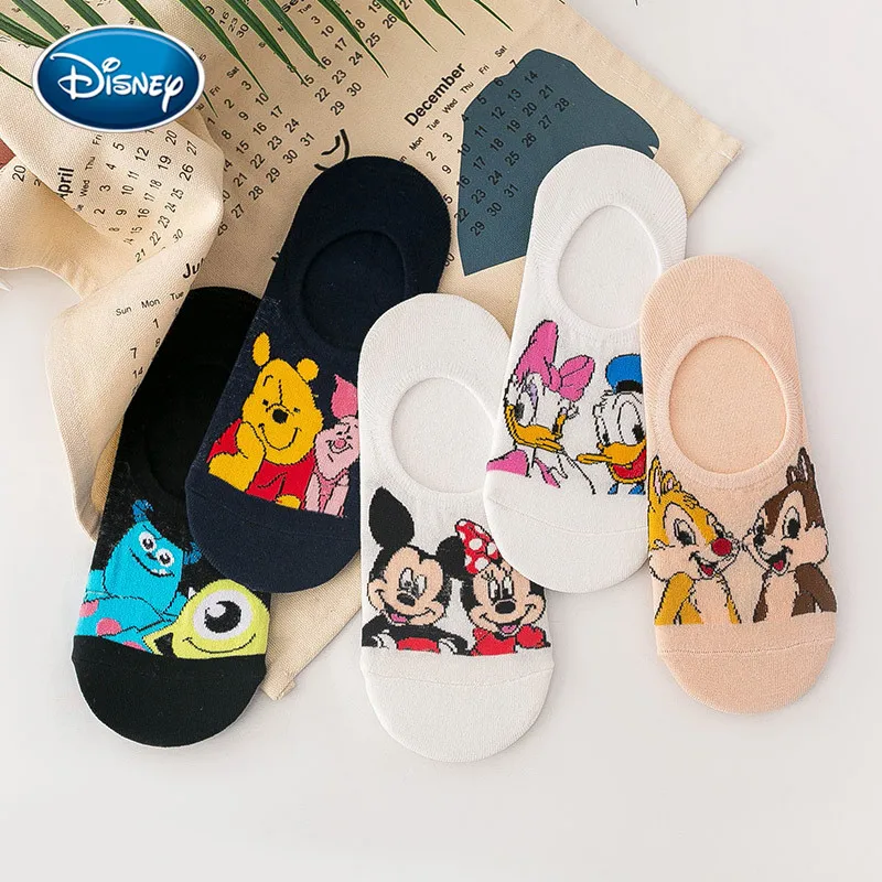 Носки Disney Новинка весна лето носки невидимки с мультяшным аниме Микки Маусом