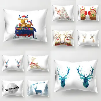

Christmas Pattern Decoration Cushion Cover Cartoon Santa Claus Printing Pillow Case Party Christmas Decor Pillowslip 30*50cm Hot