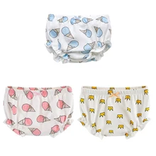 Повседневные модные милые трусы для маленьких девочек; Детские хлопковые трусы с принтом мороженого; детские трусы