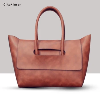 

Large capacity retro handbag female texture PU leather 2020 new fashion wave female bag simple bat wings bag shoulder bag