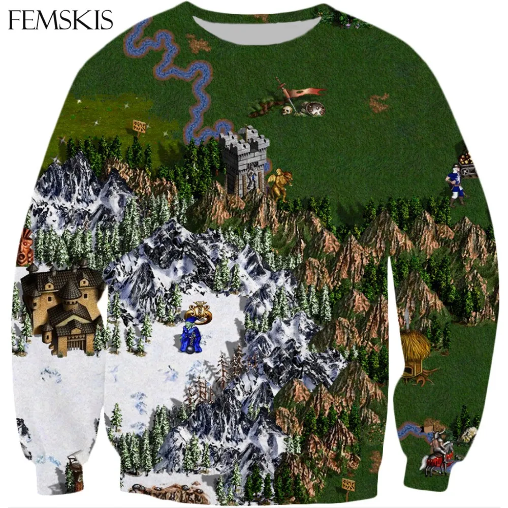 

FEMSKIS Clothing Classic Game Heroes Of Might & Magic 3D Print Sweatshirts Men Women Casual Street Wear Out wear Long Sleeve