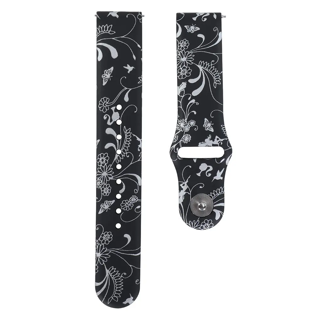 20 мм ремешок для умных часов для huawei Watch 2/samsung Galaxy/gear s2/Amazfit Bip/GTR 42 мм сменный силиконовый ремень напульсники для взрослых - Цвет ремешка: black silver hua