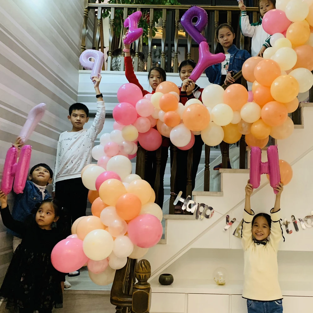 New Year DIY Balloons Arch Pink Happy Birthday Ballon Gonflable Anniversaire Decorations Rose Gold Party For Babyshower Girl|Украшения