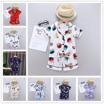 

Child Mickey Pajamas Suit 2PCS Cartoon Home Clothing Boys & Girls Sleepwear Kid Summer Pajamas Baby Printing Pijama Mujer Femme