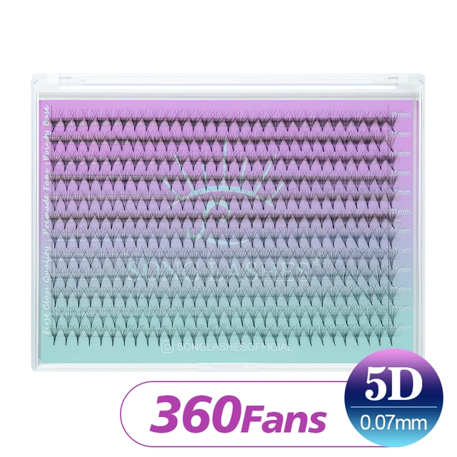 Song Lashes Pointy Base Promade Fans Eyelash Extension Sharp Thin Pointy Base Promade Volume Fans Eyelashes8D 10D 12D 5D-0.07-360 fans