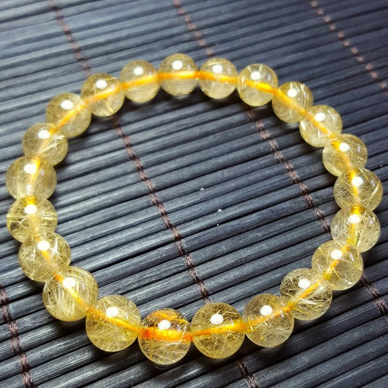 

Rutilated round Beads Bracelets Fidelity a Thing