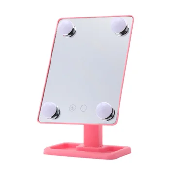 

2019 LED Lights Makeup Mirror with 4 Bulbs TouchScreen Adjustable Brightness Cosmetic Mirror