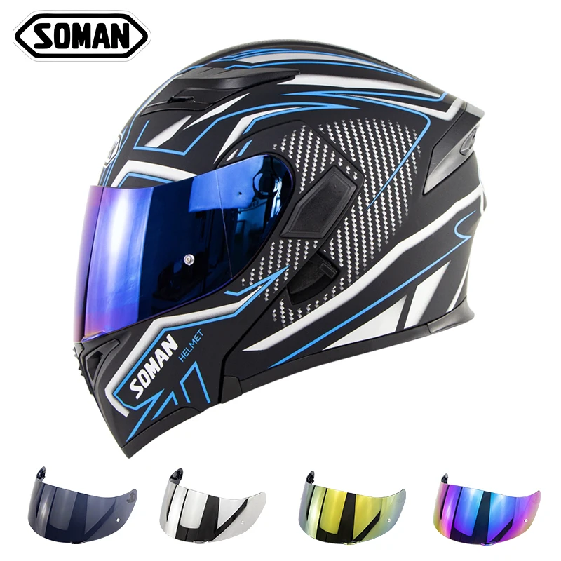 casco da bicicletta, MIBDF Casco da moto guanti, occhiali, maschere, set da 3 pezzi verde, M casco da corsa -4PCS casco da motocross