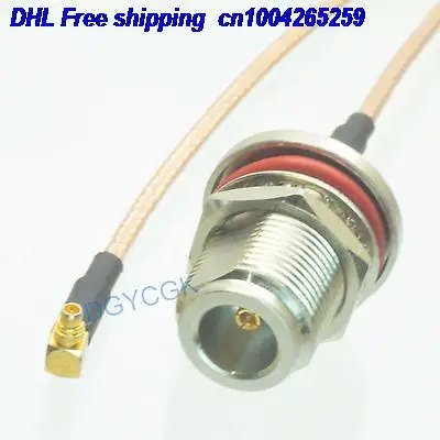 

DHL 50pcs N female bulkhead to MMCX male plug right angle RG316 Jumper pigtail 8" cable 22j