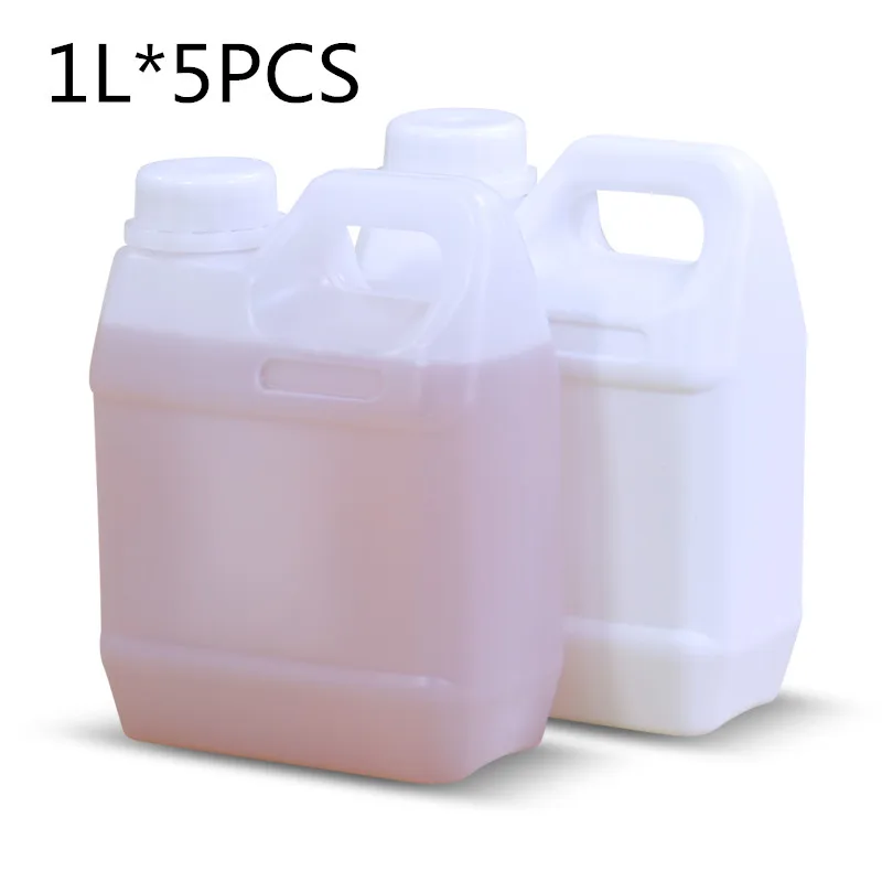 

5PCS square plastic bottles 1 liter small Gallon bottle with Tamper Evident Lids good sealing jug container