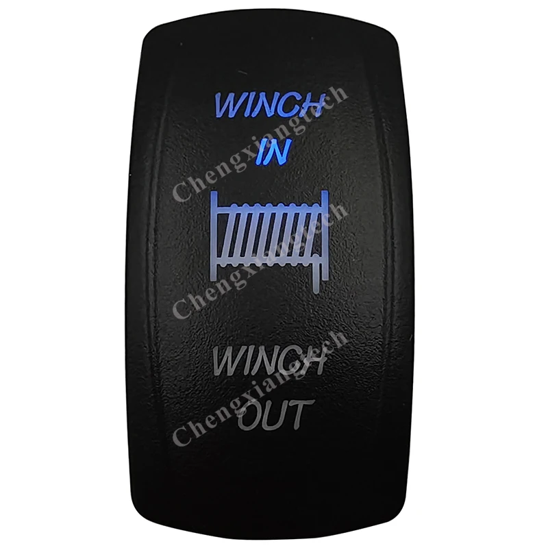 Winch In Out Car Boat Blue Led (on) Off (on) Rocker Switch 12v 20a Dpdt