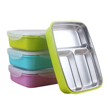 

Children Kids Stainless Steel Lunch Box Picnic Office Bento School Food Container Microwavable Thermal Crisper A69D