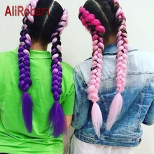 AliRobam, 24 дюйма, Джамбо косички, длинные, Омбре, Джамбо, синтетические косички, волосы для женщин, вязанные крючком, блонд, розовый, волосы для наращивания, африканские